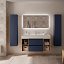 Mueble de baño Bequia suspendido 2 cajones + 4 estantes azul satinado y roble de Salgar